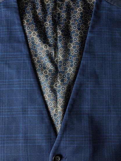 NEXT Tailoring gilet. Blauw Zwart geruit. Maat 54 / L.