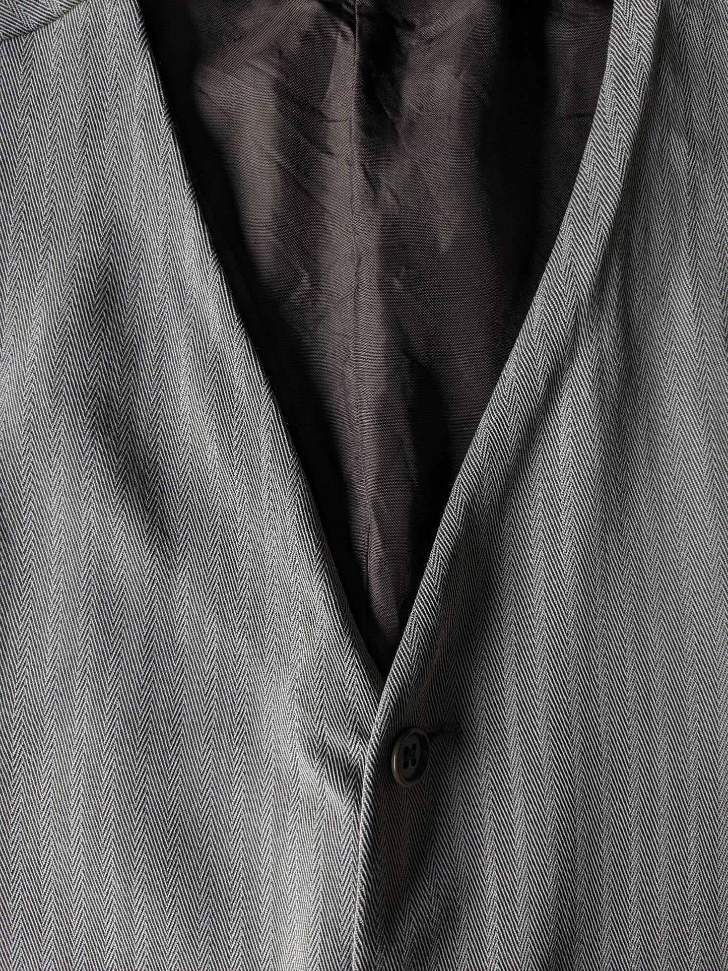 Vintage waistcoat. Light brown herringbone motif. Size 50 / M.