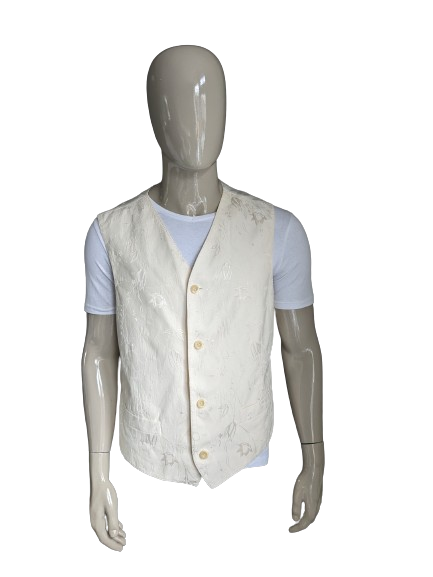 Hans Ubbink Wedding Day waistcoat. Beige floral motif. Size 56 / XL.