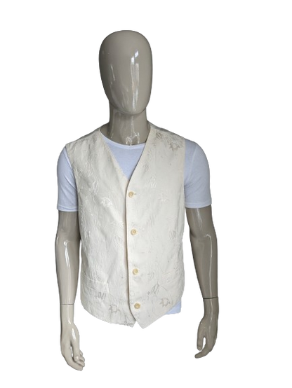 Hans Ubbink Wedding Day waistcoat. Beige floral motif. Size 56 / XL.