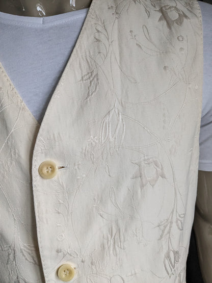 Hans Ubbink Wedding Day waistcoat. Beige floral motif. Size 56 / XL.