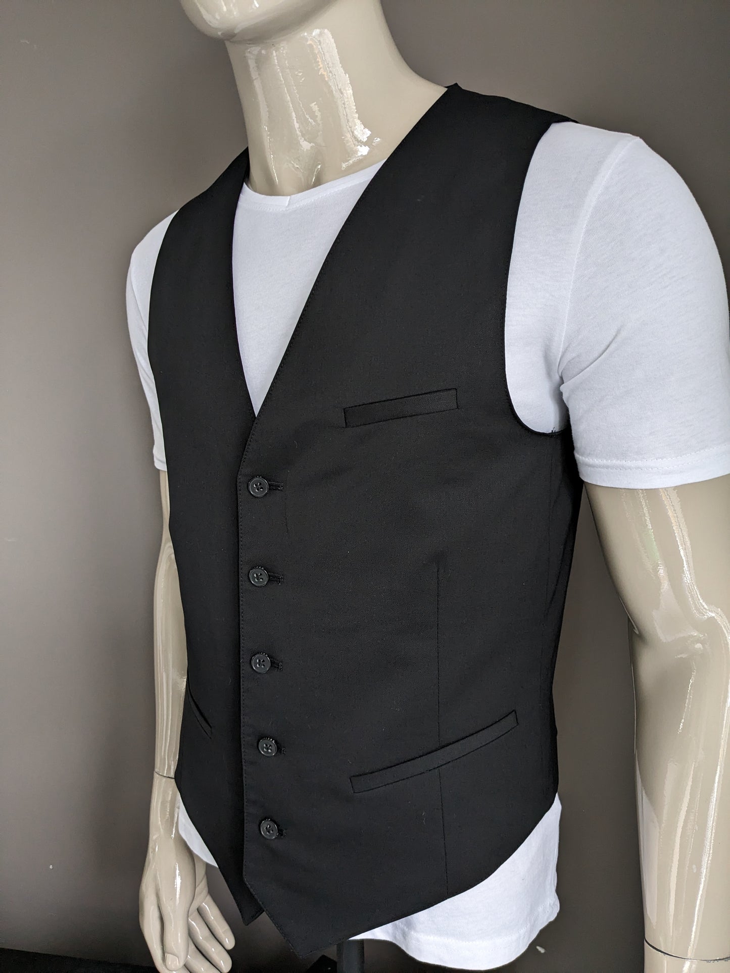 Greiff woolen waistcoat. Black colored. Size 50 / M. 1 Inner pocket. #336.