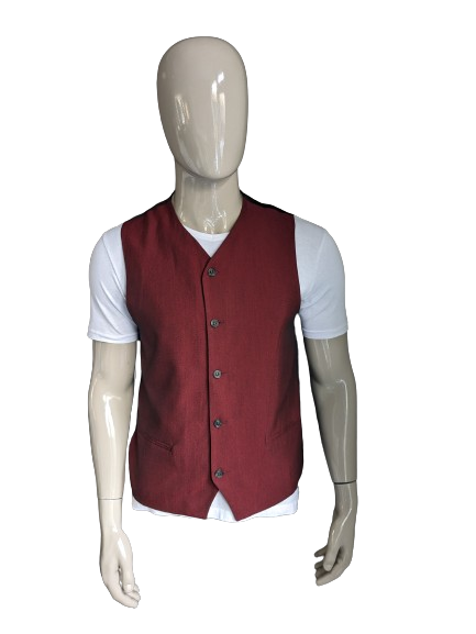 Seitliche Weste. Schwarz Rot gemischt. Größe M.