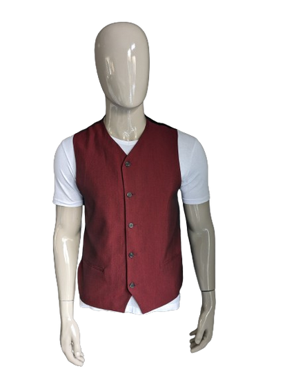 Seitliche Weste. Schwarz Rot gemischt. Größe M.