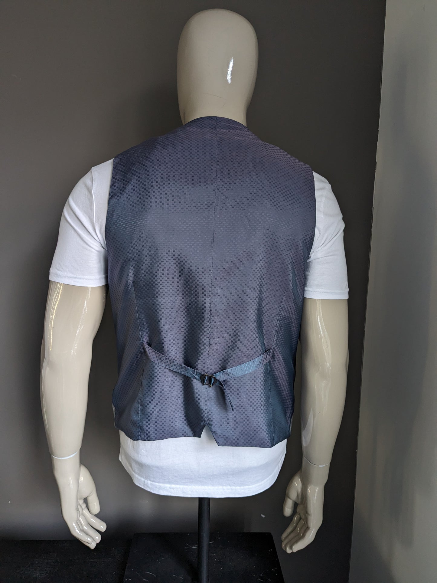 WE Fashion gilet .Grijs Blauw Bruin geruit. Maat 52 / L.