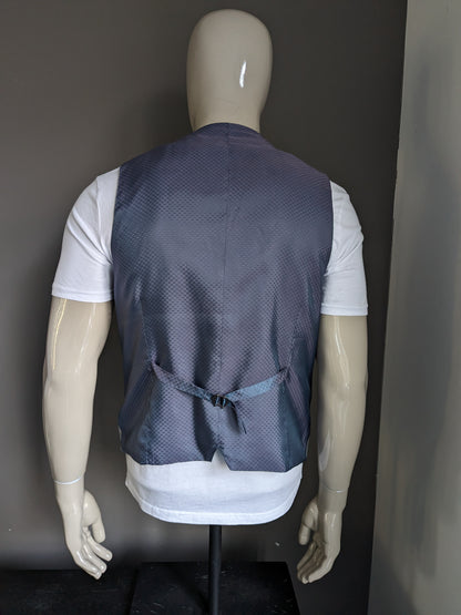 WE Fashion gilet .Grijs Blauw Bruin geruit. Maat 52 / L.
