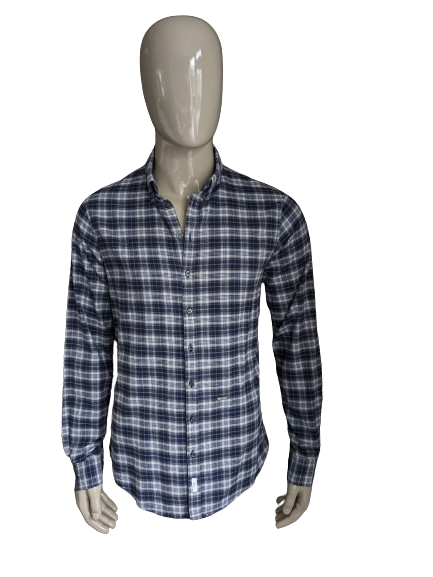 Dsquared2 flannel shirt. Blue beige checker. Size 54 / L.
