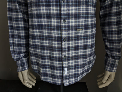 Dsquared2 Flanellhemd. Blau-Beige kariert. Größe 54 / L.