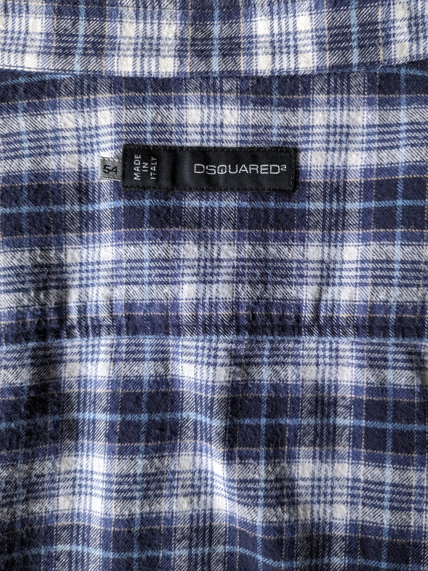 DSquared2 Flanellhemd. Blauer beige Checker. Größe 54 / L.