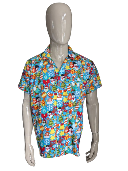 King Kameha shirt short sleeve. Christmas/winter print. Size L / XL.