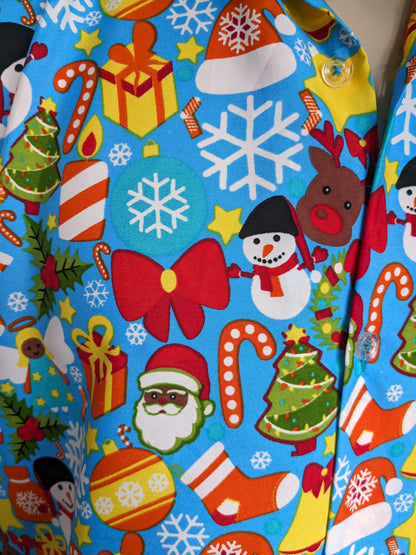 King Kameha shirt short sleeve. Christmas/winter print. Size L / XL.