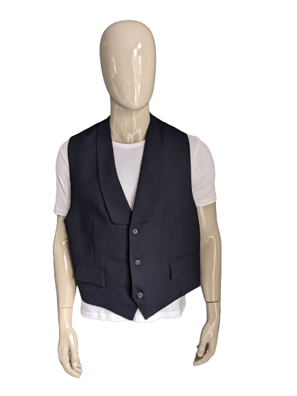 Woolen waistcoat with lapel and 2 inner pockets. Dark blue. Size XXL / 2XL.