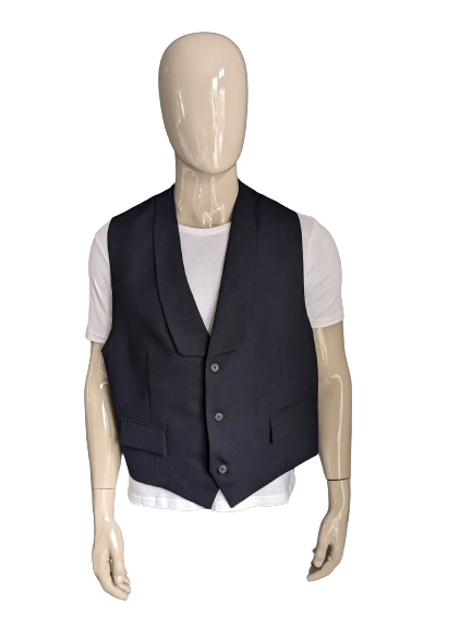 Wool waistcoat with lapels and 2 inside pockets. Dark blue. Size XXL / 2XL.