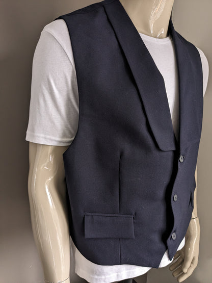 Wool waistcoat with lapels and 2 inside pockets. Dark blue. Size XXL / 2XL.