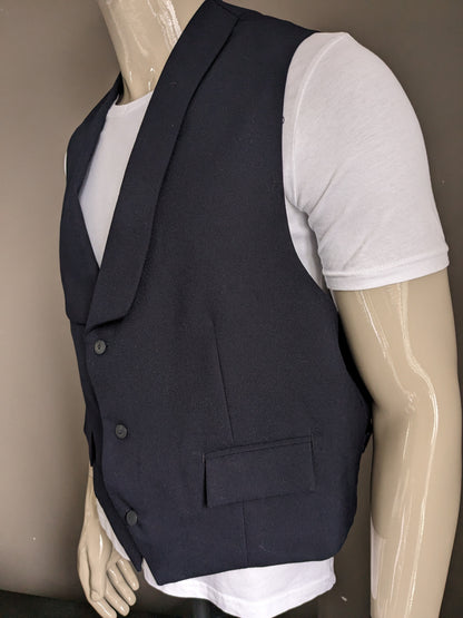 Wool waistcoat with lapels and 2 inside pockets. Dark blue. Size XXL / 2XL.