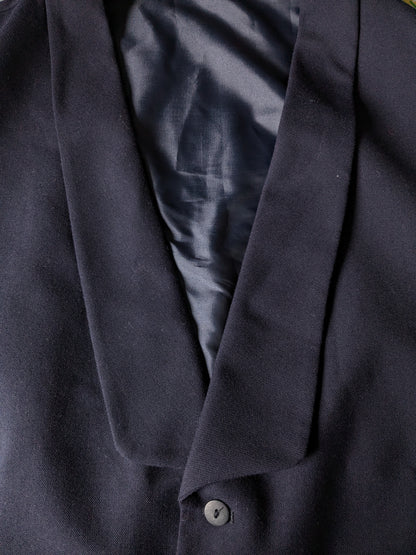 Wool waistcoat with lapels and 2 inside pockets. Dark blue. Size XXL / 2XL.