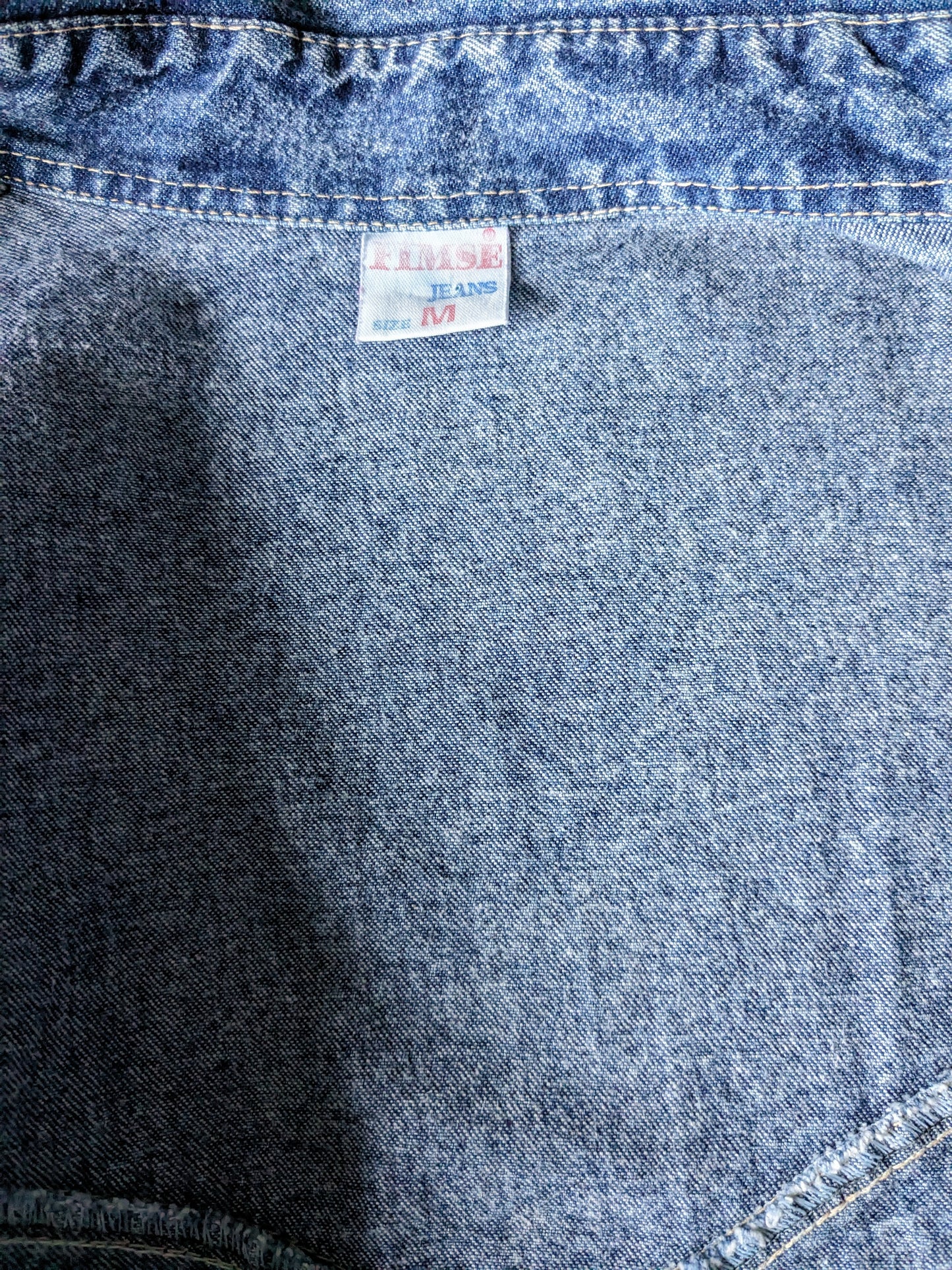 Vintage fimse jeans shirt thicker fabric. Blue mixed. Size L.
