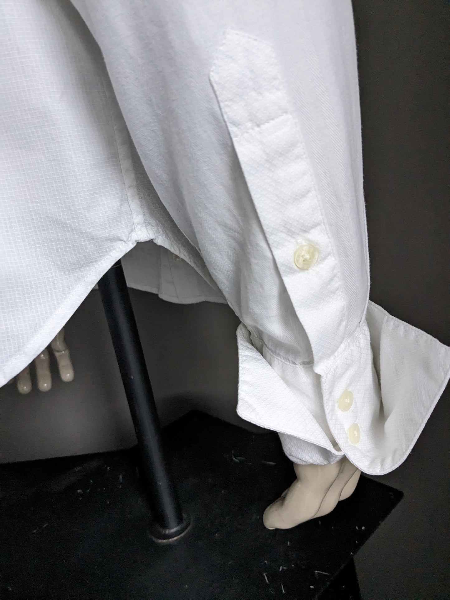Hilfiger Denim Shirt avec mao / col debout. Blanc. Taille L.