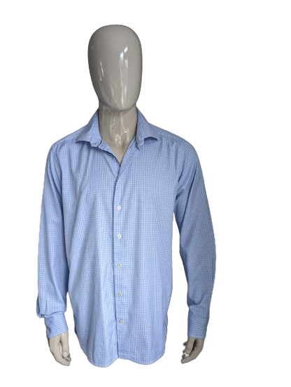 Camisa Etón. Cuadros azules y blancos. Talla 43/XL.