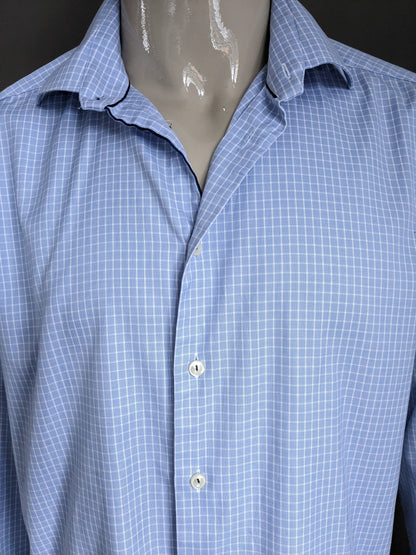 Camisa Etón. Cuadros azules y blancos. Talla 43/XL.