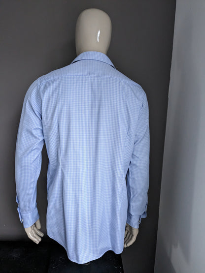 Camisa Etón. Cuadros azules y blancos. Talla 43/XL.