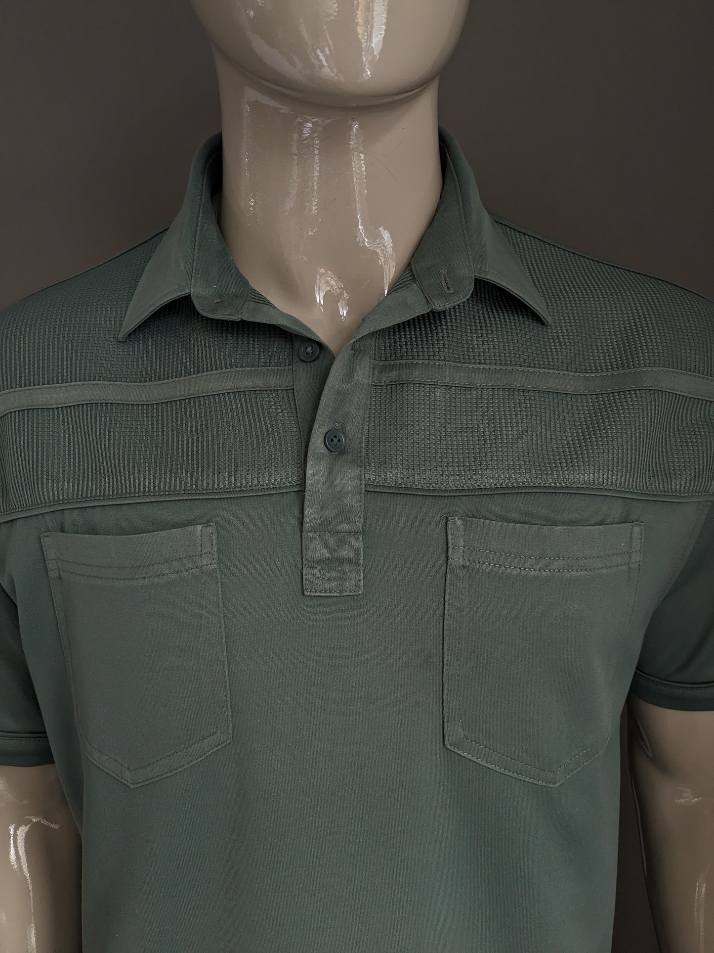 Vintage Canda Polo mit Gummiband. Grün. Größe XL.