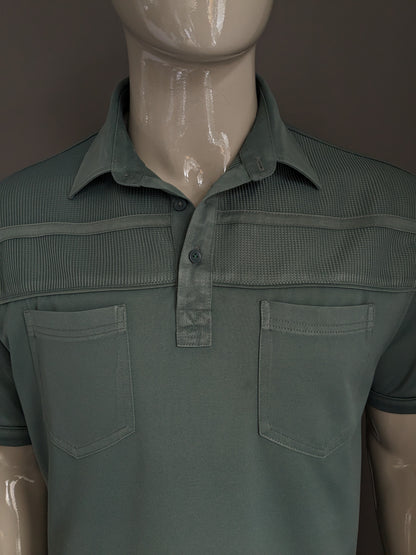 Vintage Canda Polo mit Gummiband. Grün. Größe XL.