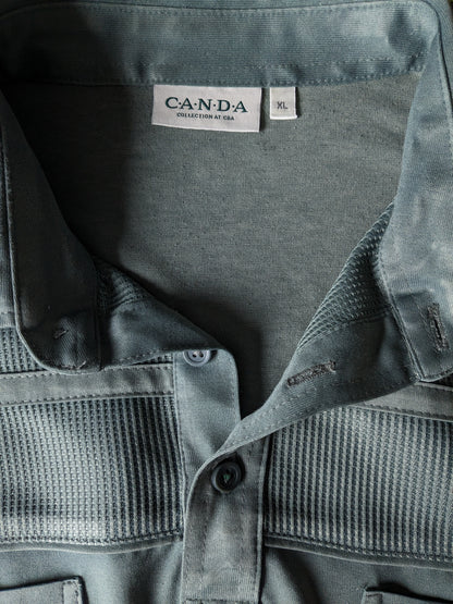 Vintage Canda Polo mit Gummiband. Grün. Größe XL.