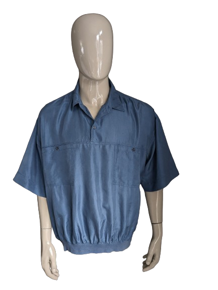 Vintage Angelo Litrico Silk Polo with elastic band. Blue. Size 2XL / 3XL