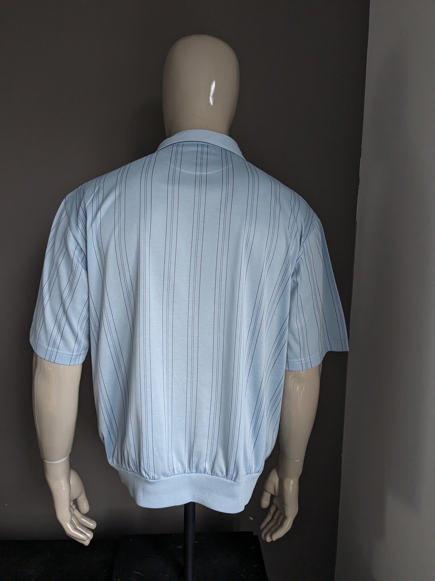 Vintage Senator Polo with elastic band. Blue brown striped. Size XL.