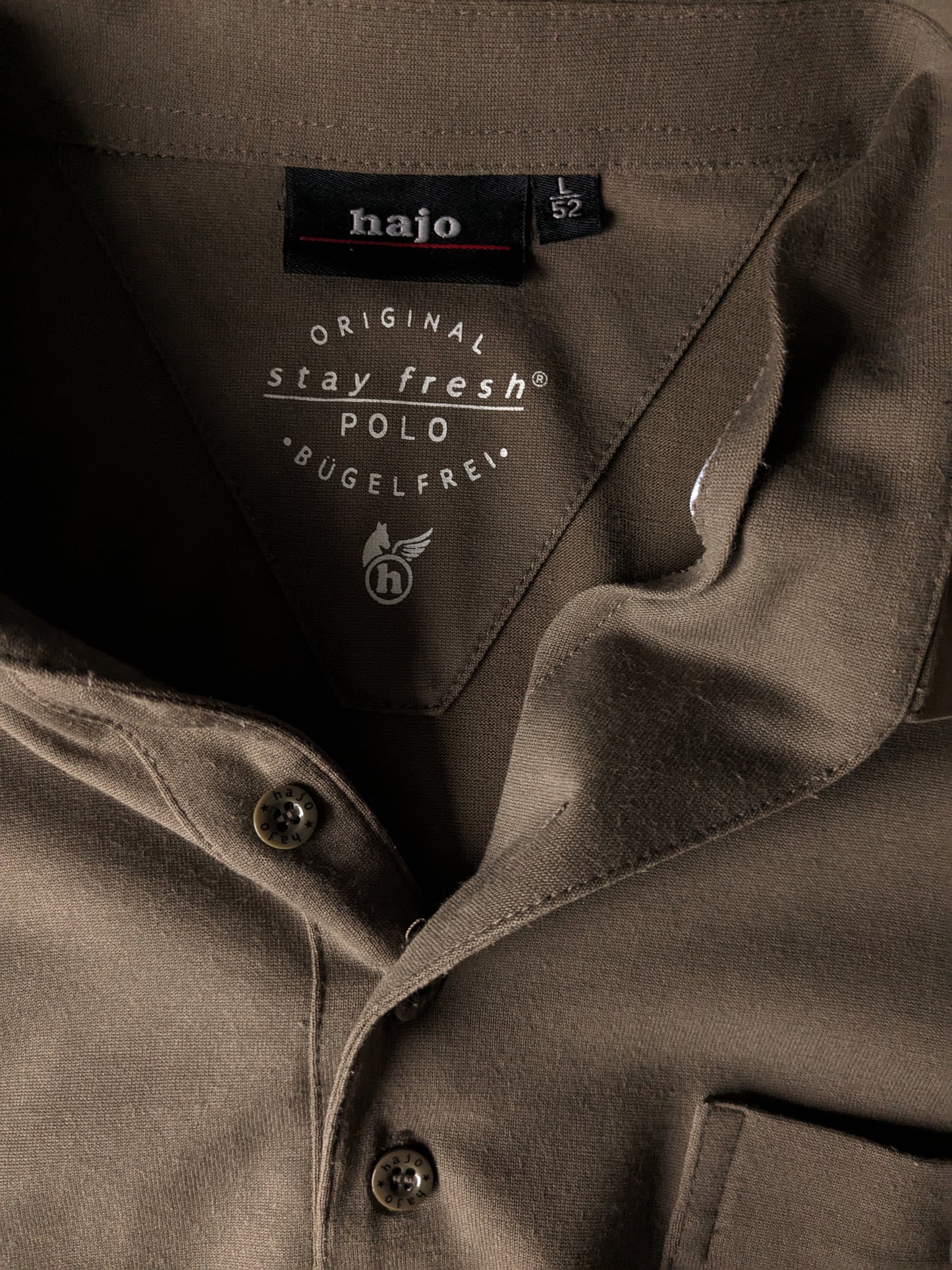 Polo Hajo vintage con fascia elastica. Marrone. Taglia L / XL.