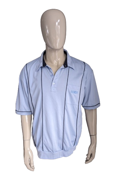 Vintage Roger Kent Polo mit elastischem Band. Blau. Größe XXL.