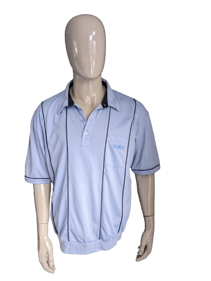 Vintage Roger has Polo with elastic band. Blue. Size XXL.