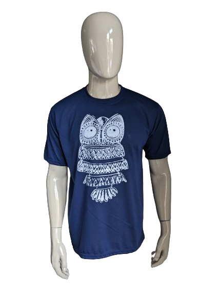Dark blue shirt with owl print. Size XL.