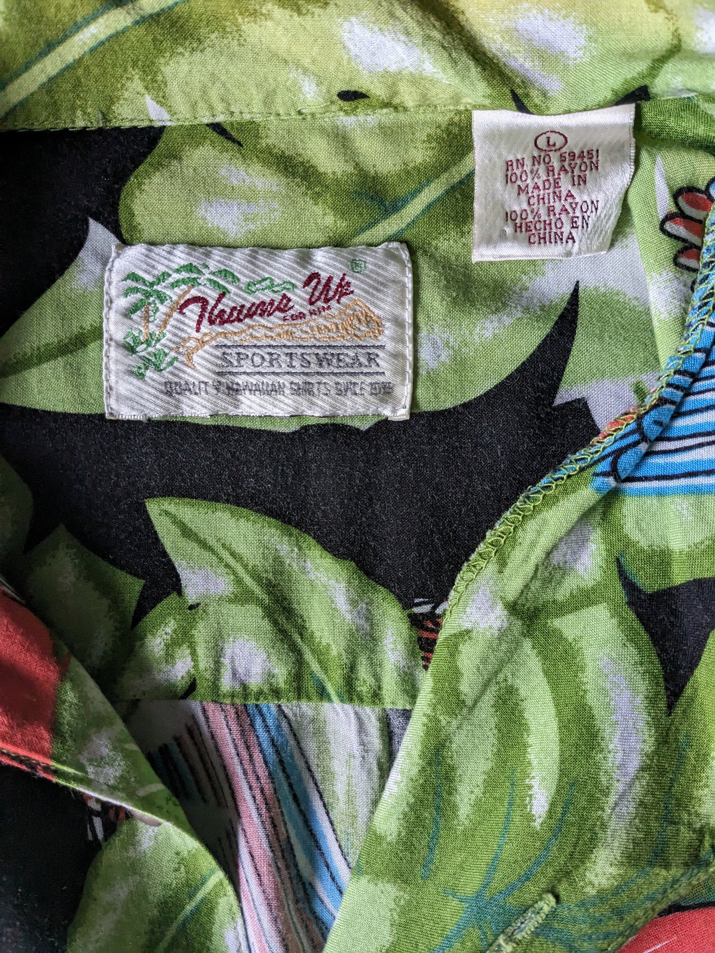 Thumps Up origineel Hawaii overhemd korte mouw. Papagaai print. Maat L / XL. Viscose / Rayon