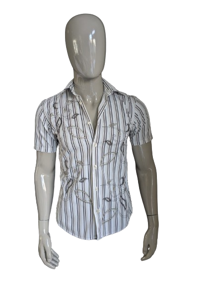 Burton Shirt Kurzärmel. Weißer schwarzer beige braun gefärbt. Größe S.