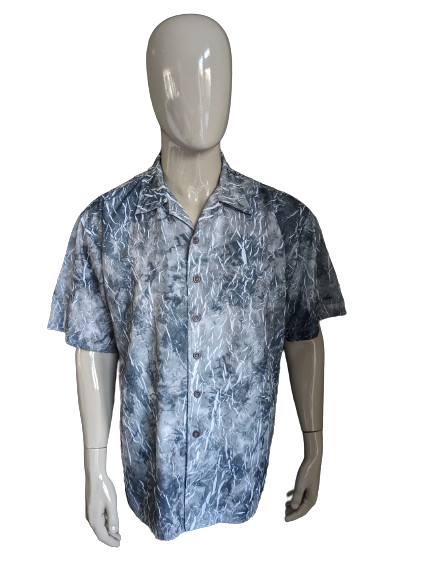 NE-I Vintage-Shirt Kurzarm. Grauer weißer Falteneffekt. Größe xl / xxl-2xl.