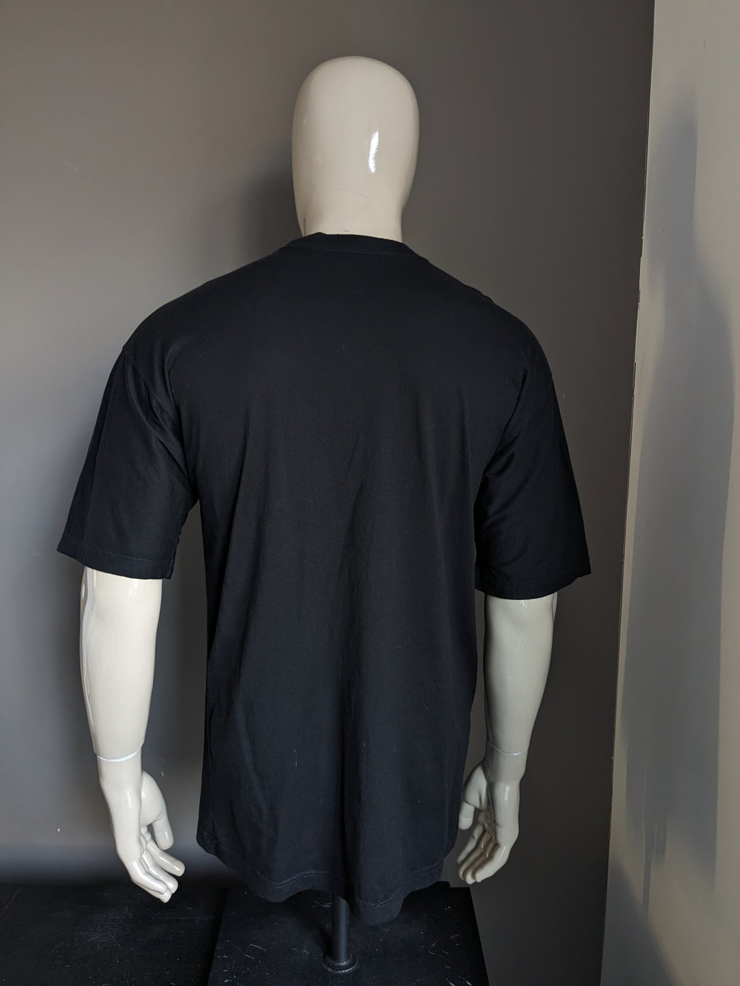 Marks & Spencer Shirt. Noir avec imprimé. Taille L.
