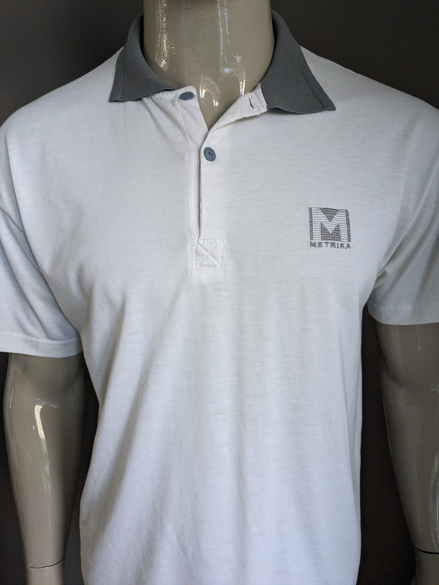 Vintage Impero polo. Wit. Maat L.