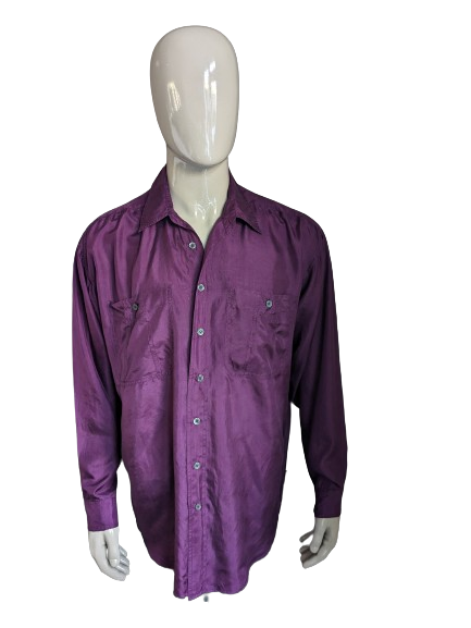 Vintage Arpimo silk shirt. Purple. Size XXL / 2XL.