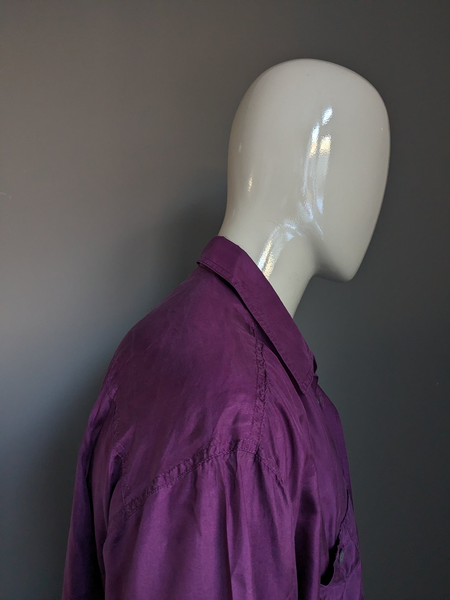 Vintage Arpimo silk shirt. Purple. Size XXL / 2XL.