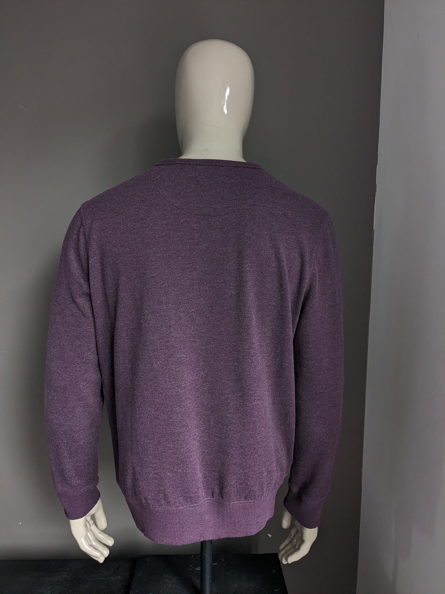 M & S Collection Basic Sweater. Lila grau gemischt. Größe L. Regelmäßige Passform.