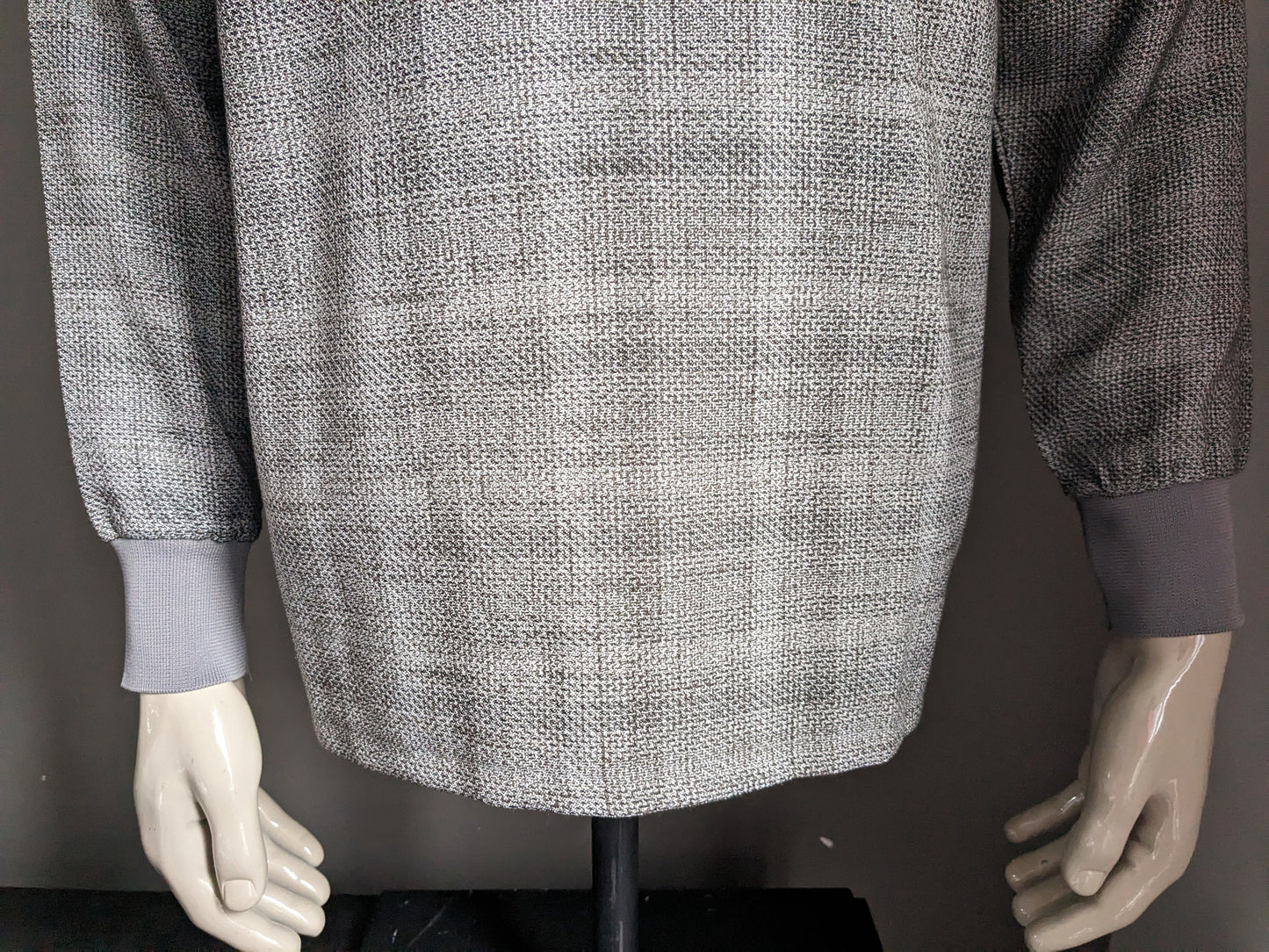 Abbigliamento originale vintage Rainbow Polo maglione. Grigio misto. Taglia L.