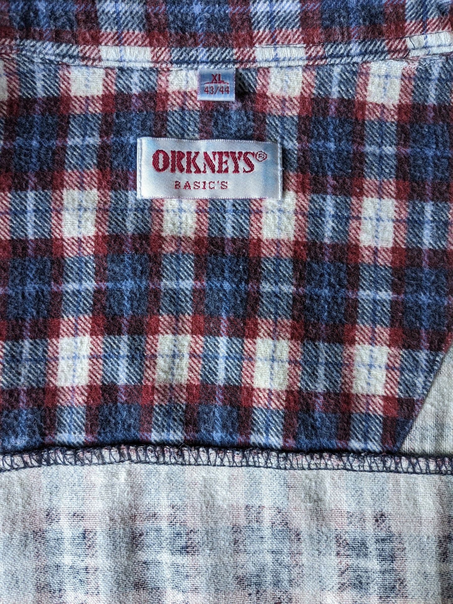 Vintage Arkneys Flanellen overhemd. Blauw Rood Wit geruit. Maat XL.