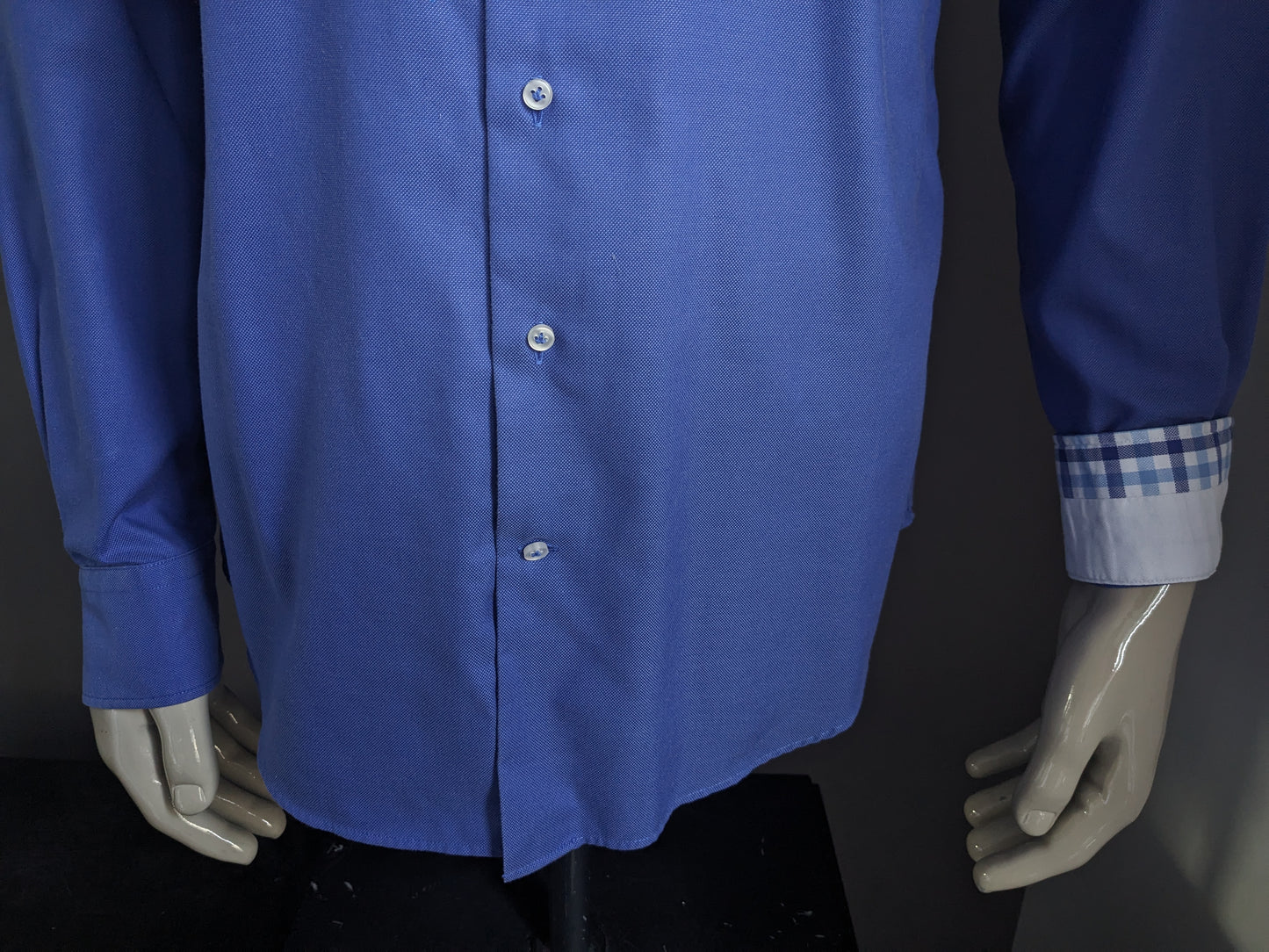 Profuomo shirt. Blue mixed. Size 42 / L. Slim Fit.