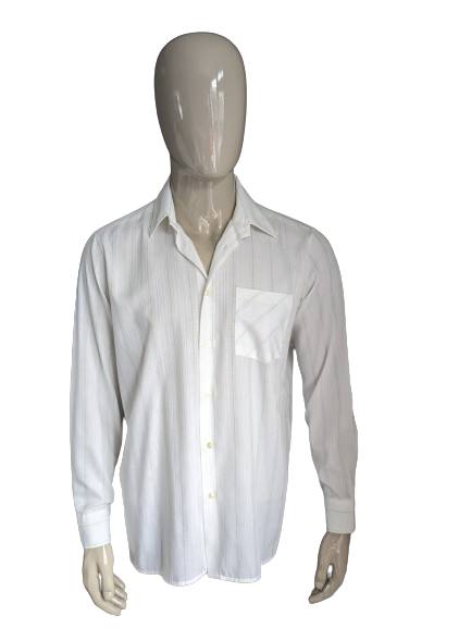 Camicia vintage Labod degli anni '70. Verde bianco controllato. Taglia XL.