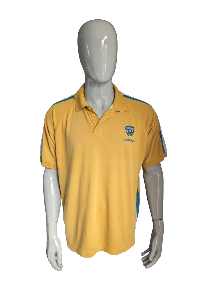 Vintage Australia Rugby Polo. Grün weiß gelb gefärbt. Größe 2xl / xxl.