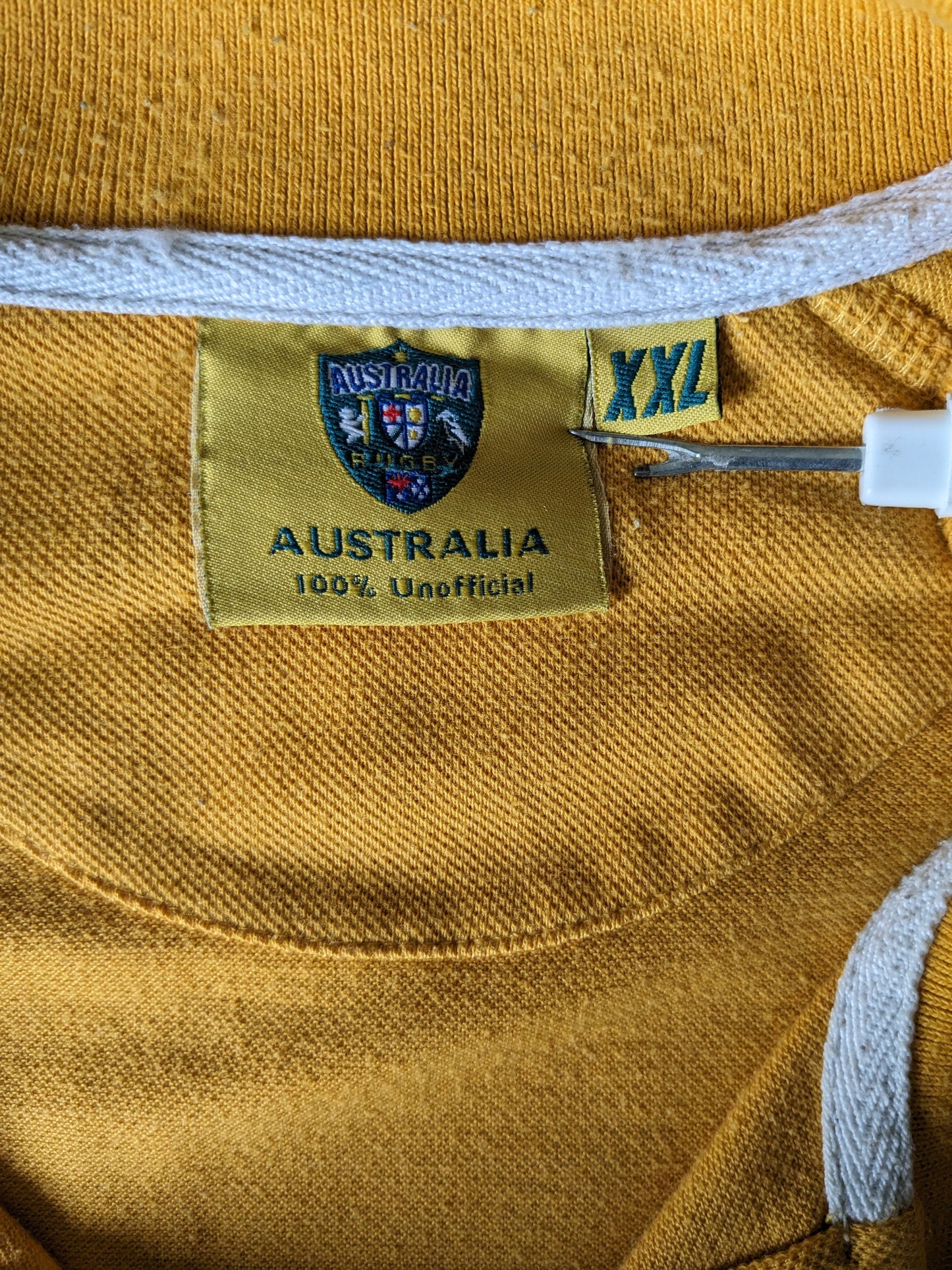 Polo di rugby vintage australia. Colorato di colore bianco bianco verde. Dimensione 2xl / xxl.