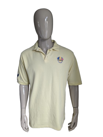 Vintage Glenmuir "Ryder Cup 97" Polo. Color amarillo claro. Talla L.