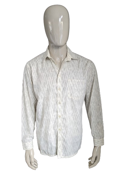 Vintage Fekon 70's shirt. Brown beige print. Size XL.
